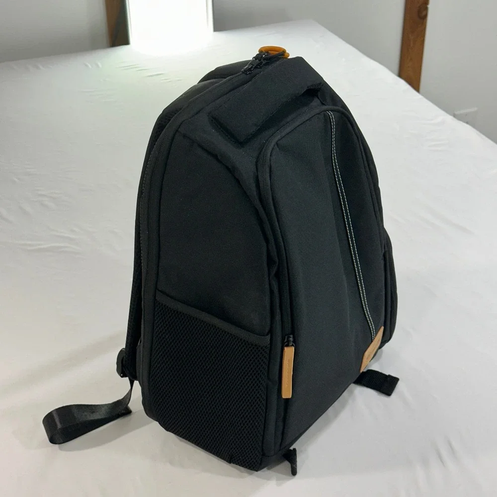Tarion Camera Backpack Waterproof Canvas DSLR SLR Case Laptop Compartment Black